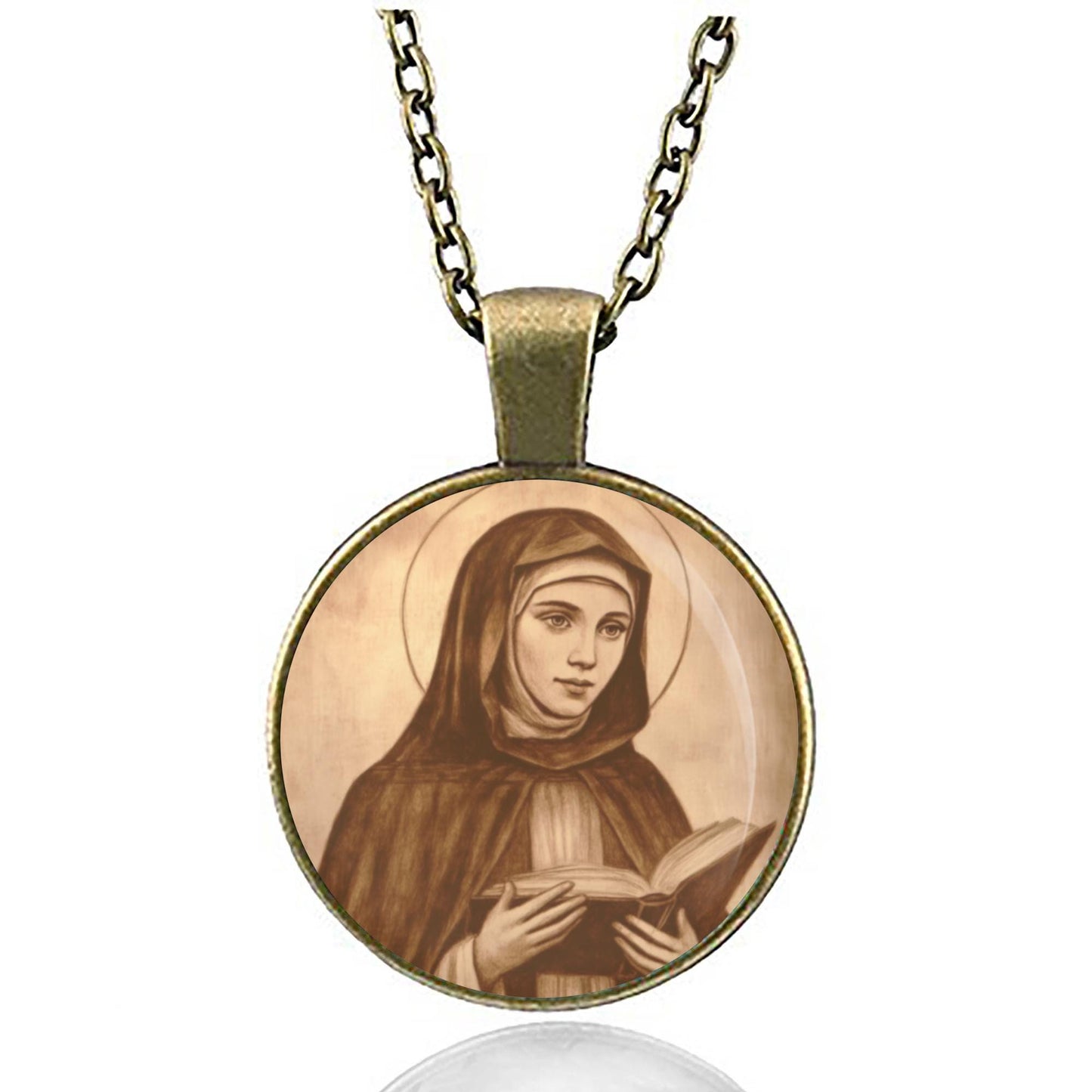 St Monica Necklace Catholic Saint Medal Pendant