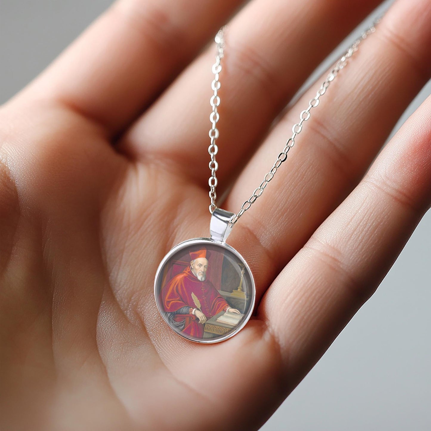 St Robert Bellarmine Catholic Necklace Christian Medal Pendant