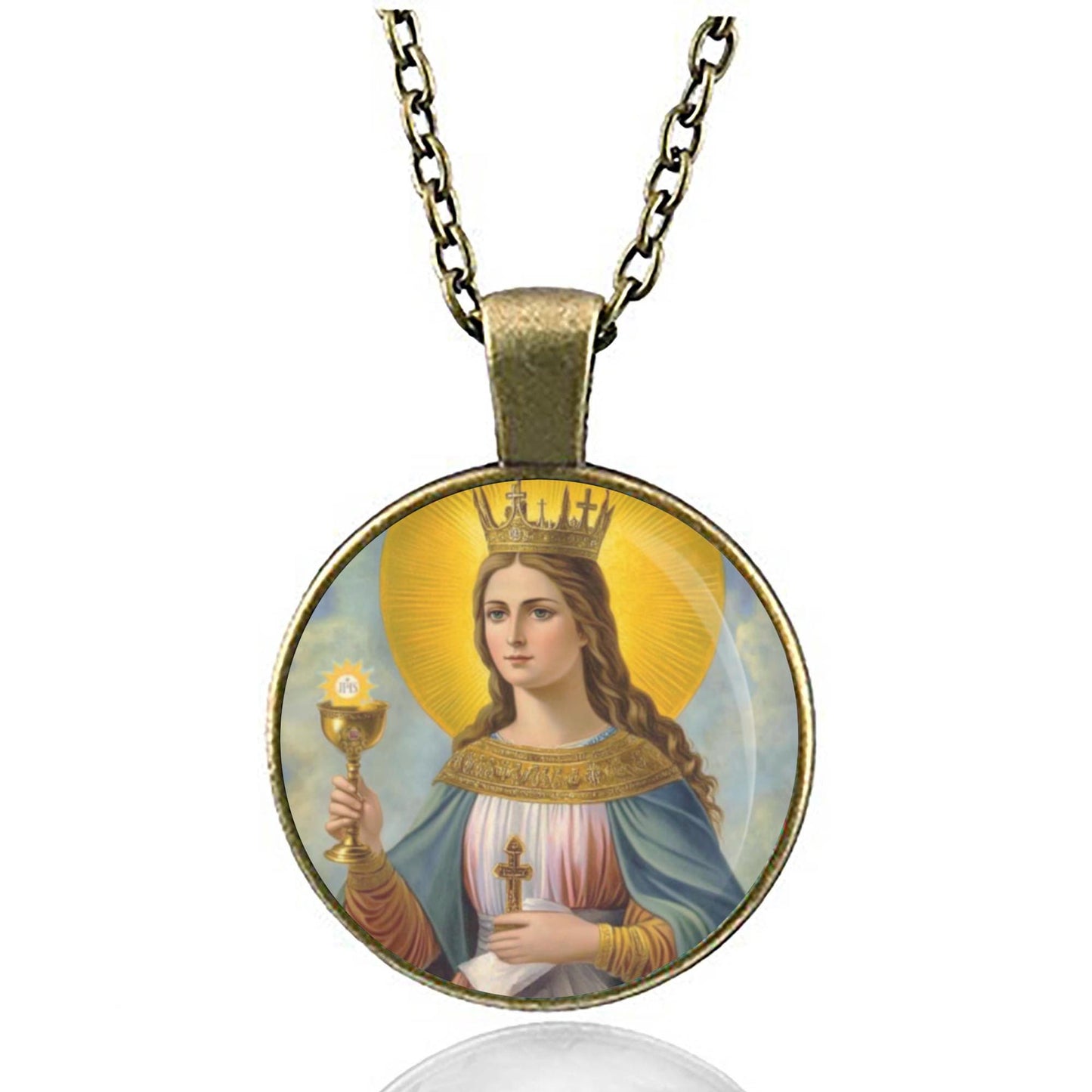 St Barbara Catholic Necklace Pendant Patron Saint of artillerymen, and miners
