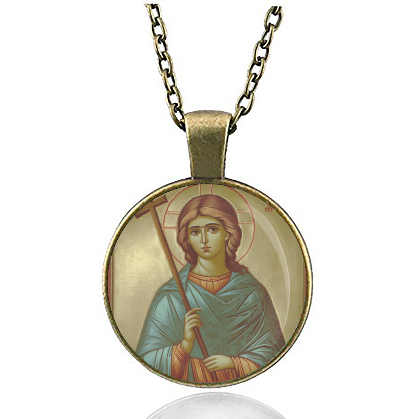 St. Victoria Necklace Catholic Saint Pendant Medal image 4