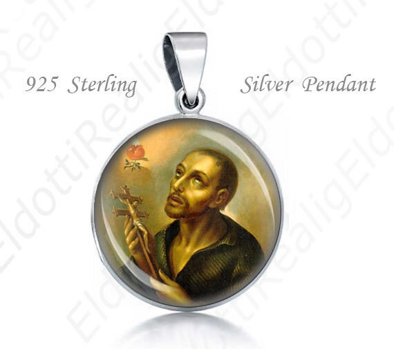 St Giovanni di Dio Religious Christian 925 Silver Medal Saint John of God Round Pendant 20mm Jewelry for Necklace