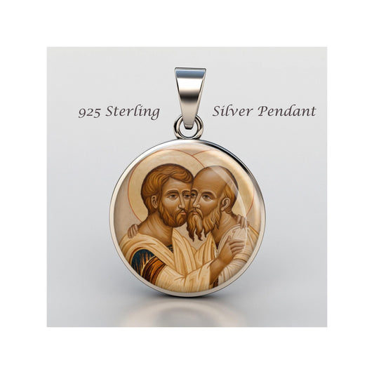 Solemnity Of St Peter and St Paul Religious Devotional sterling silver 925 Christian Medal