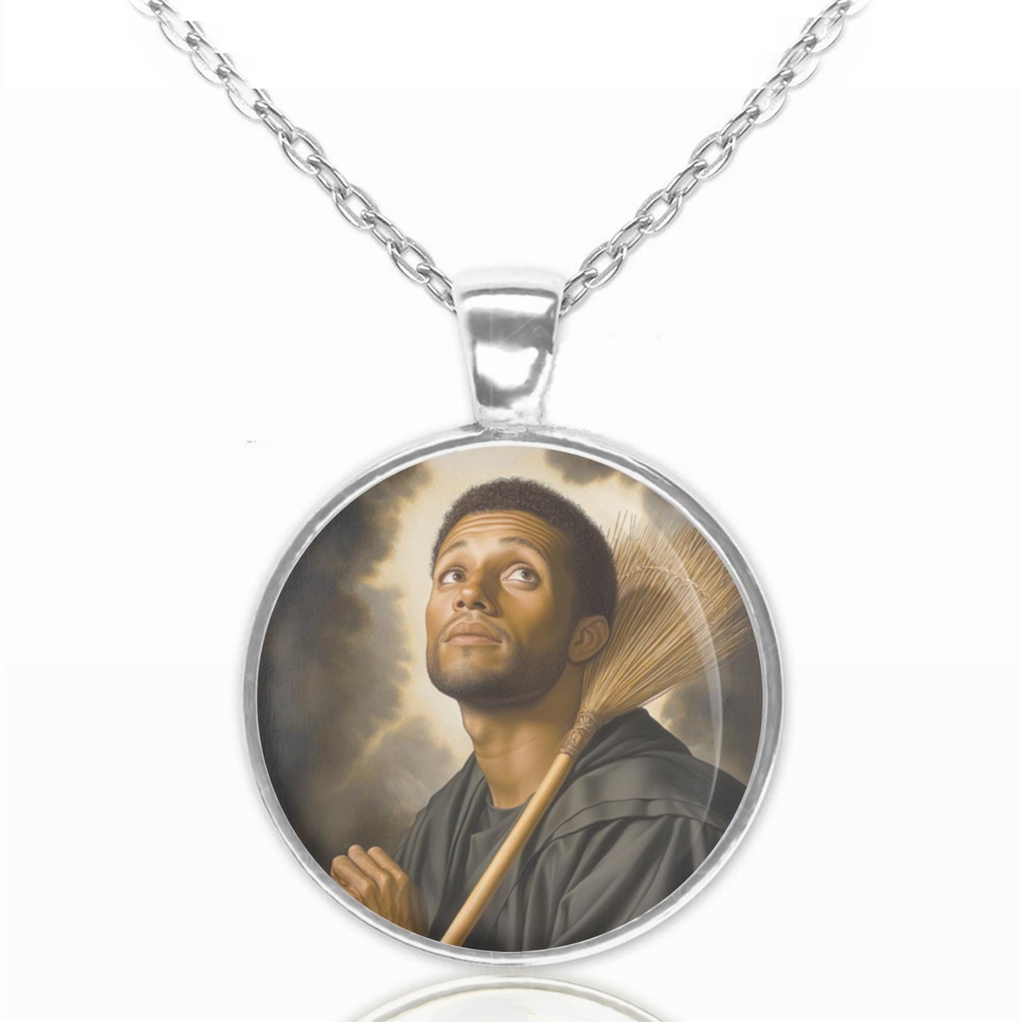 St Martin de Porres Catholic Necklace. Patron Saint Christian Medal Pendant NEW