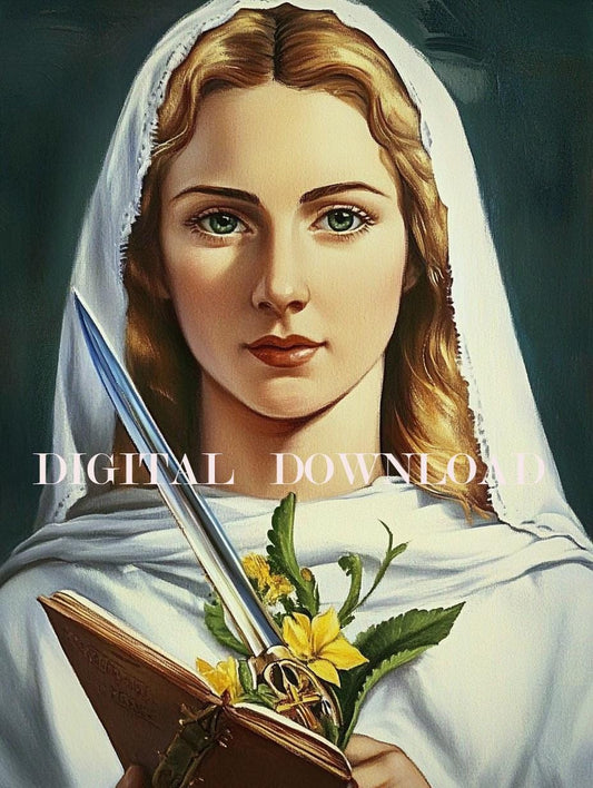 St Dymphna Religious Catholic Art DIGITAL DOWNLOAD