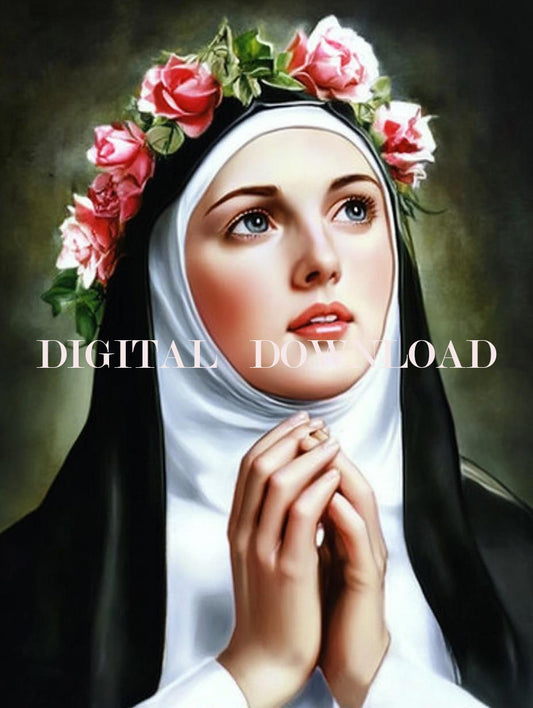 St Rose of Lima Catholic Art DIGITAL DOWNLOAD