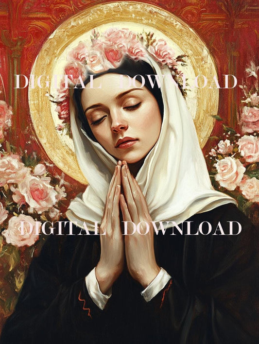 Saint Rose of Lima Religious Art DIGITAL DOWNLOAD Custom
