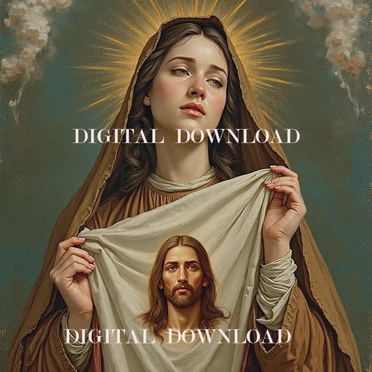 Saint Veronica Religious Art DIGITAL DOWNLOAD