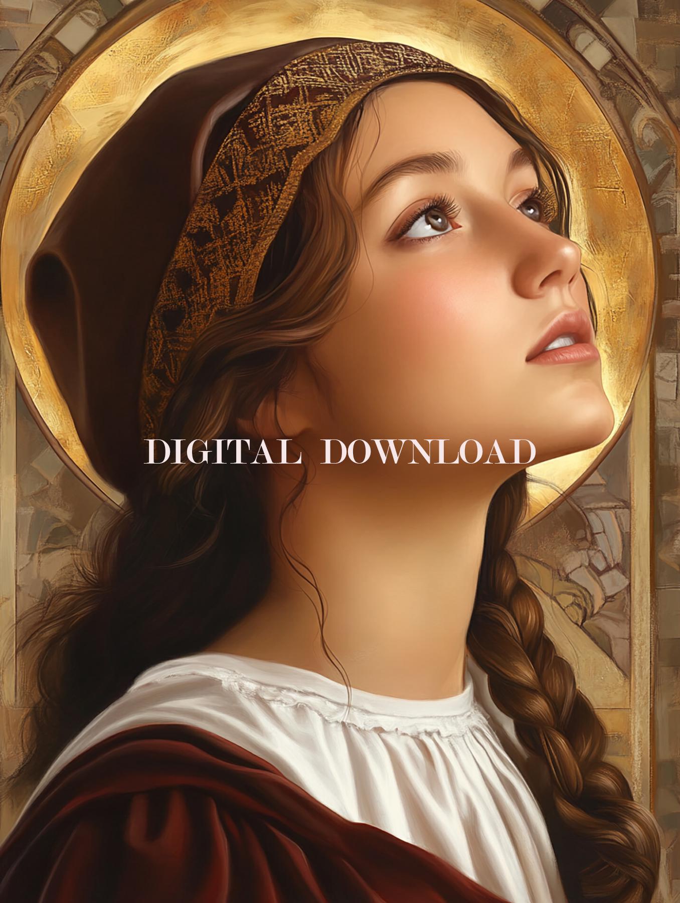 Saint Genevieve Religious Art DIGITAL DOWNLOAD