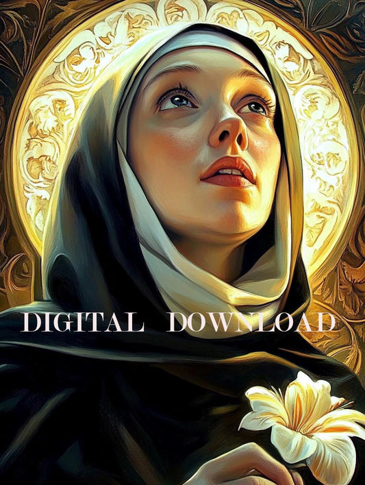 St Catherine of Sweden Religious Catholic Art DIGITAL DOWNLOAD