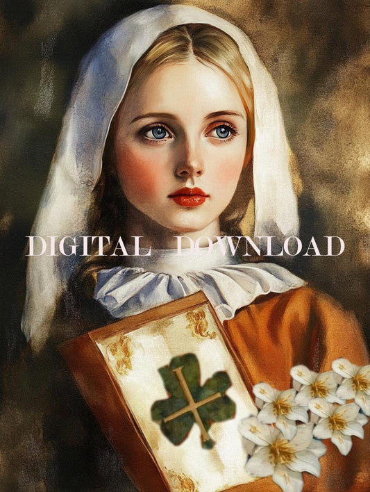 St Dymphna Catholic Art DIGITAL DOWNLOAD