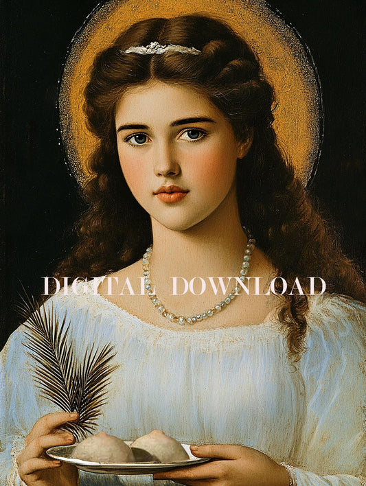 St. Agatha of Sicily Religious Art DIGITAL DOWNLOAD Catholic Print