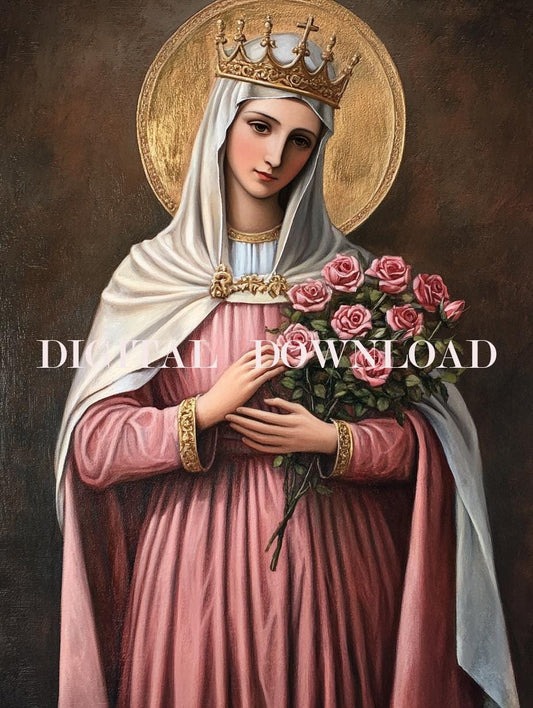 St Elizabeth of Hungary Catholic Print Art DIGITAL DOWNLOAD