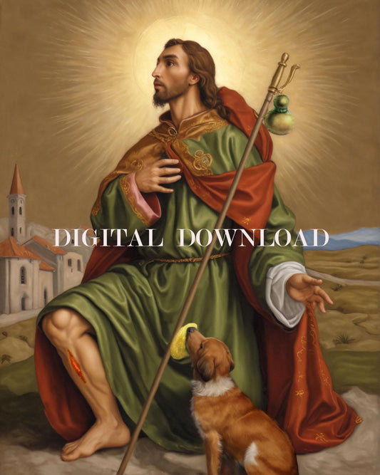 Saint Roch Rocco Print Religious Art DIGITAL DOWNLOAD