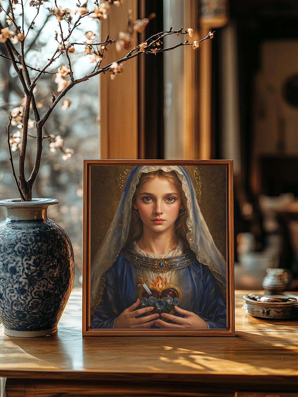 Our Lady Mary Immaculate Heart Print Art DIGITAL DOWNLOAD