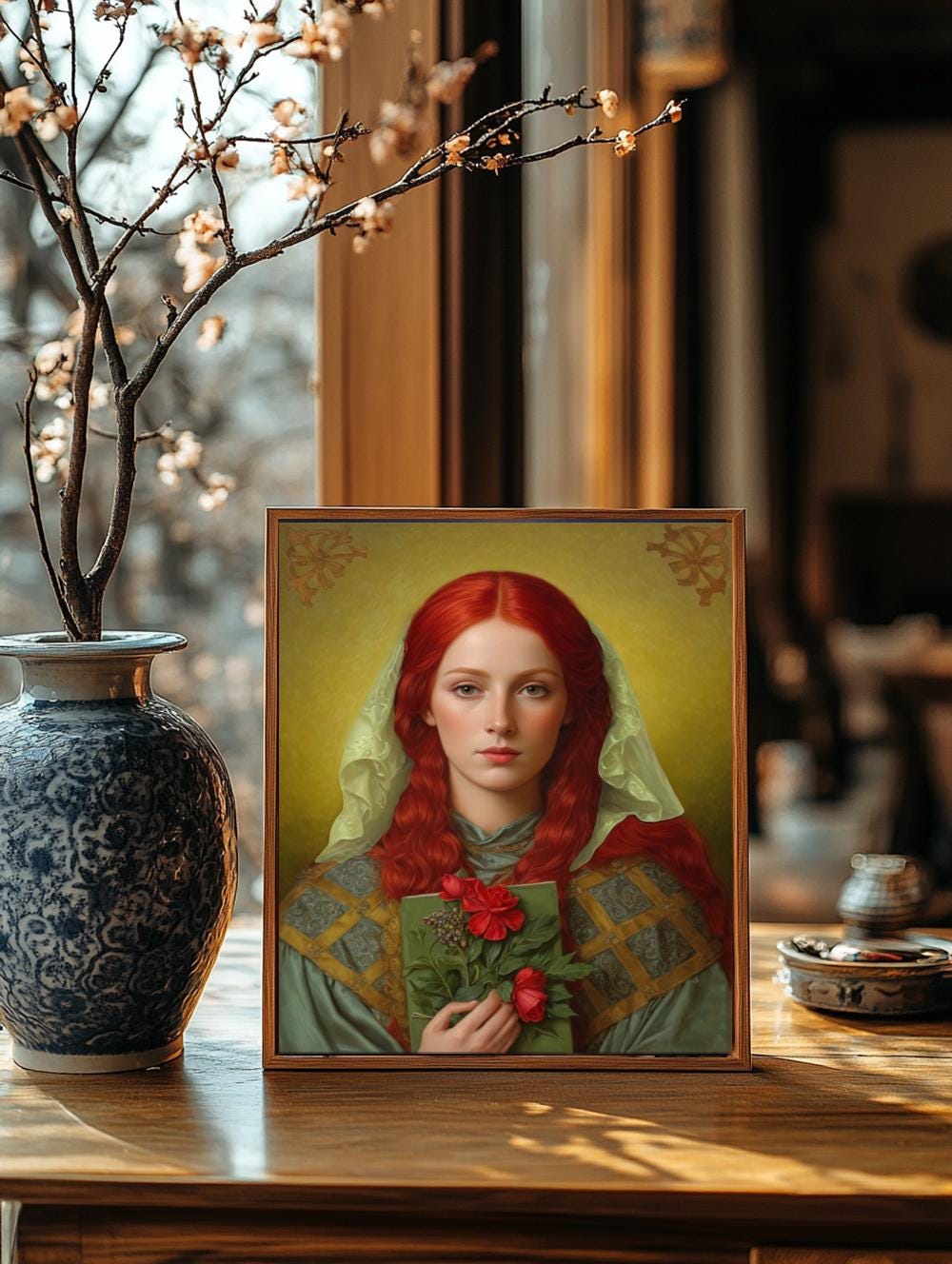 St. Dymphna Art Patron of Mental Health Religious Art DIGITAL DOWNLOAD