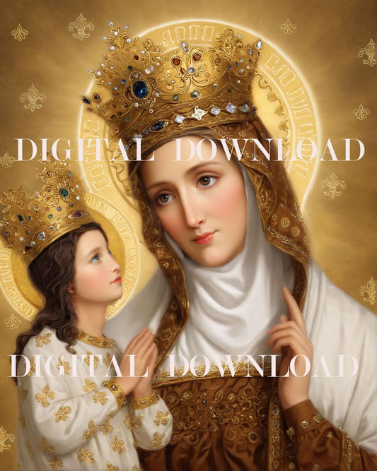 St. Anne and Child Mary Religious Art DIGITAL DOWNLOAD Catholic Print