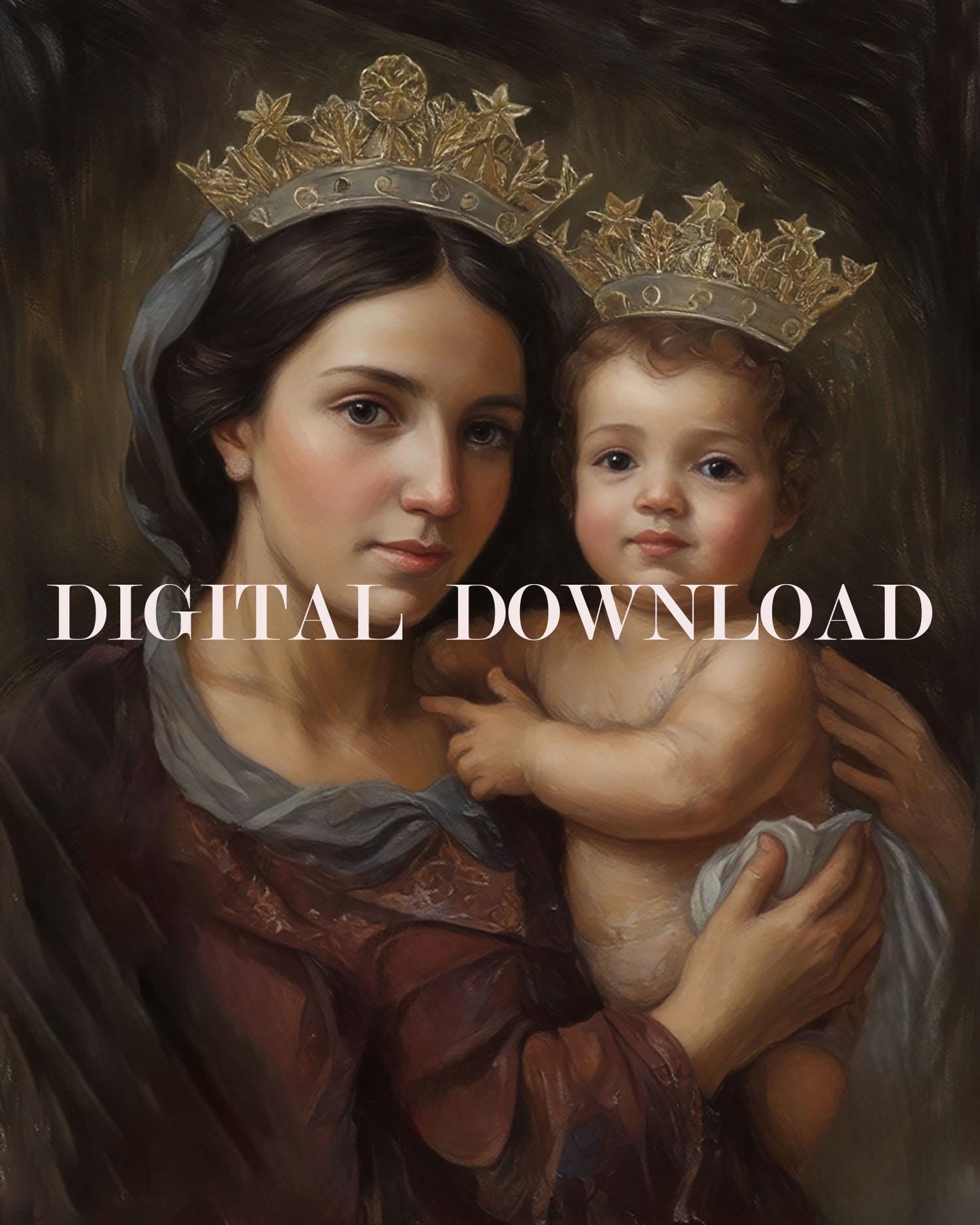 Our Lady of Confidence, La Madonna della Fiducia | Replica - Virgin Mary and Baby Religious Art DIGITAL DOWNLOAD Print