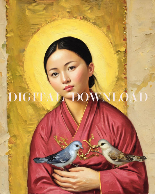 St. Agatha Kwon Chin-i Korean Catholic Saint Religious Art DIGITAL DOWNLOAD Print