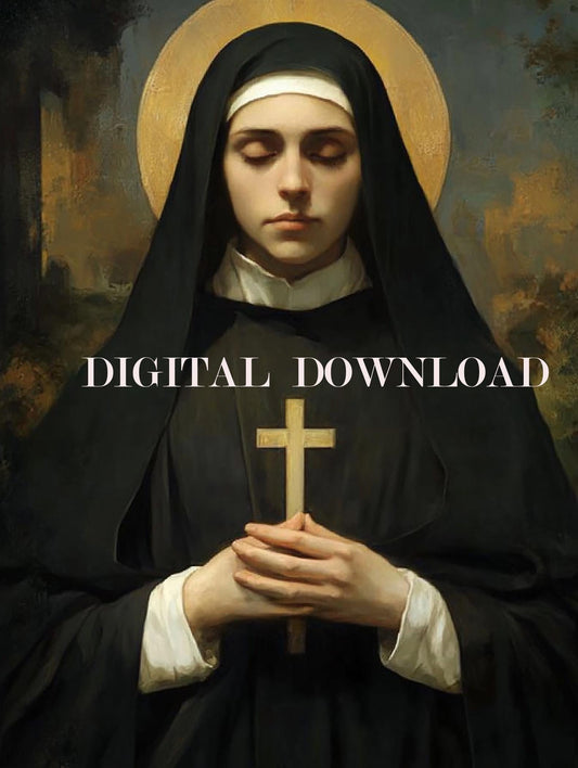 Saint Scholastica Religious Art DIGITAL DOWNLOAD