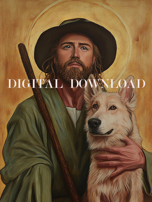 Saint Roch Rocco Print Religious Art DIGITAL DOWNLOAD Catholic