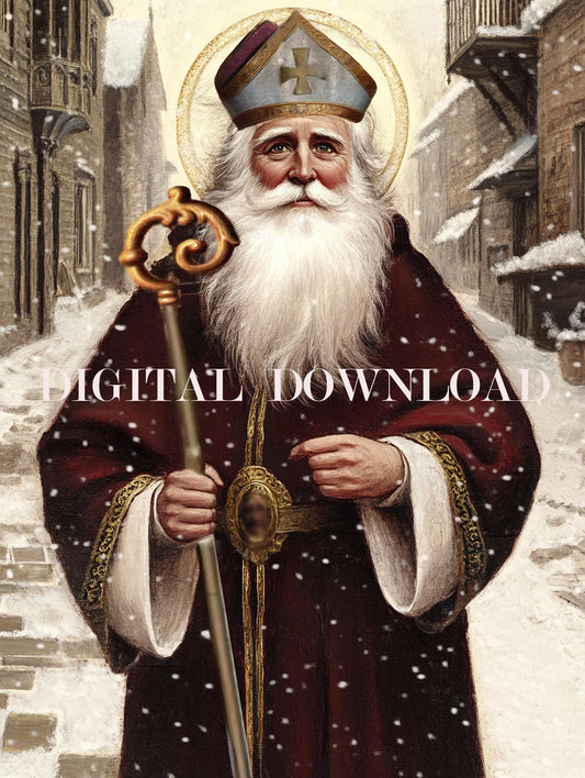 Saint Nicholas of Myra Print Nicholas of Bari, Religious Art DIGITAL DOWNLOAD