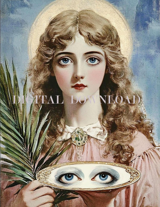 St Lucy Religious Saint Catholic Art DIGITAL DOWNLOAD Custom Print