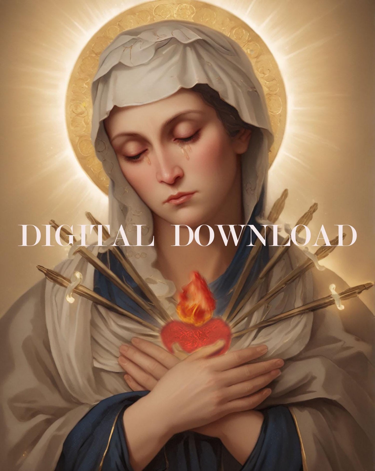 Our Lady Of Sorrows Religious Art Our Lady Mary DIGITAL DOWNLOAD