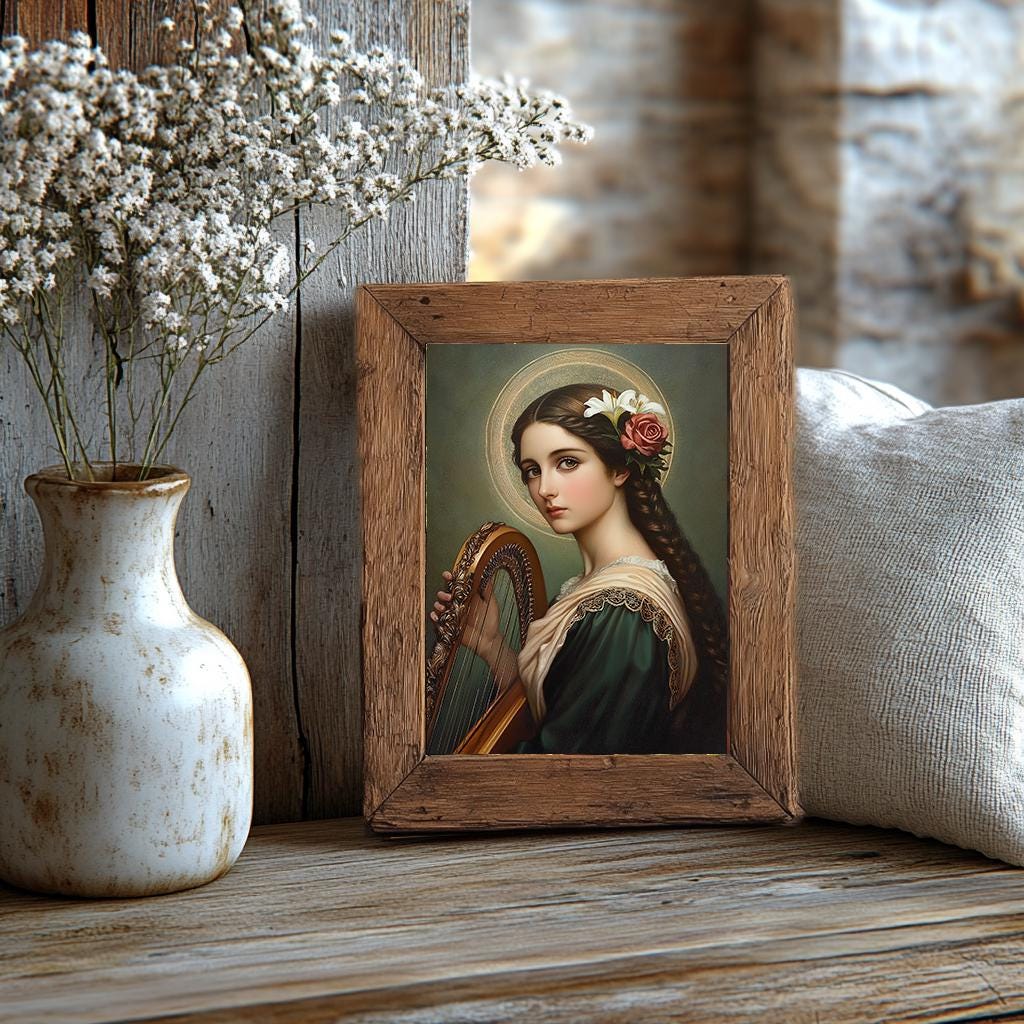 Saint Cecilia Religious Art DIGITAL DOWNLOAD Catholic Print