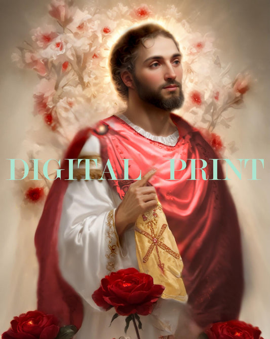 Saint Valentine DIGITAL DOWNLOAD Religious Art Print Christian Gift for Love and Faith