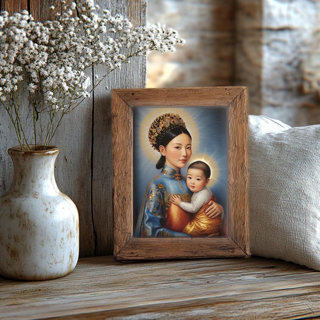 Our Lady of China Virgin Mary Art | Catholic Digital Download | Religious Home Decor | Printable Wall Art for Faith