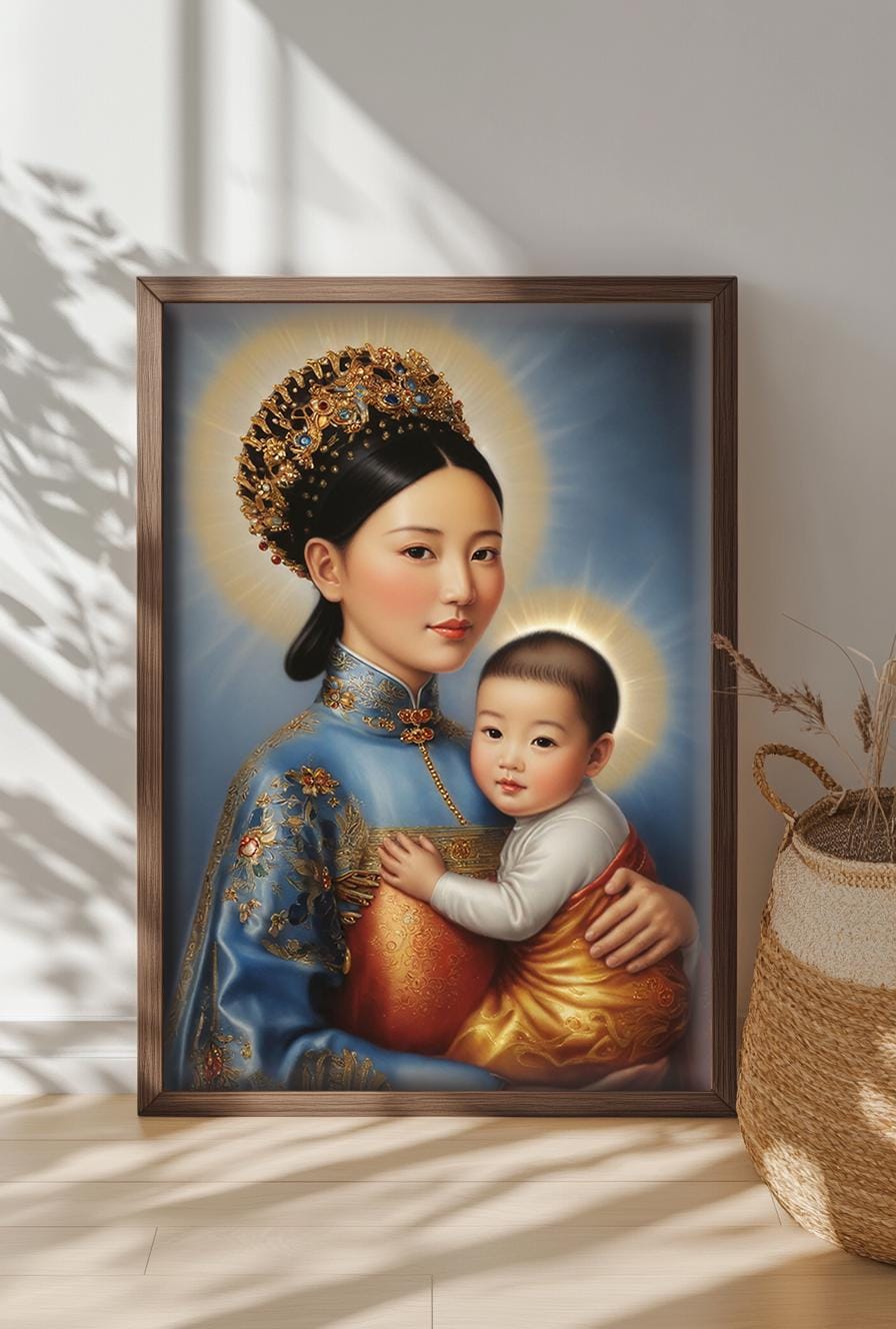 Our Lady of China Virgin Mary Art | Catholic Digital Download | Religious Home Decor | Printable Wall Art for Faith