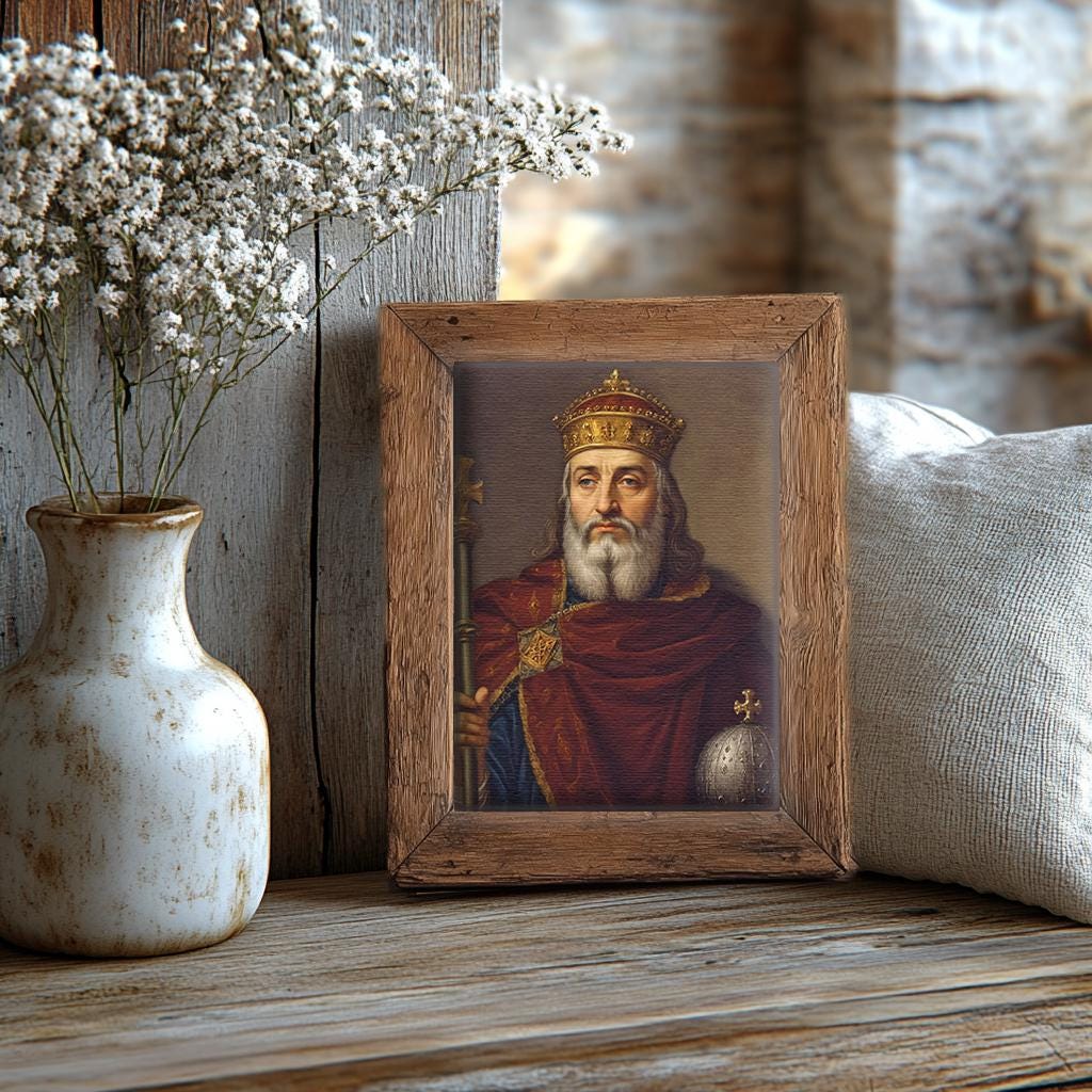 Blessed Emperor Charlemagne Art - Custom Digital Download Print, Historical Decor, Unique Gift for History Lovers & Art Enthusiasts