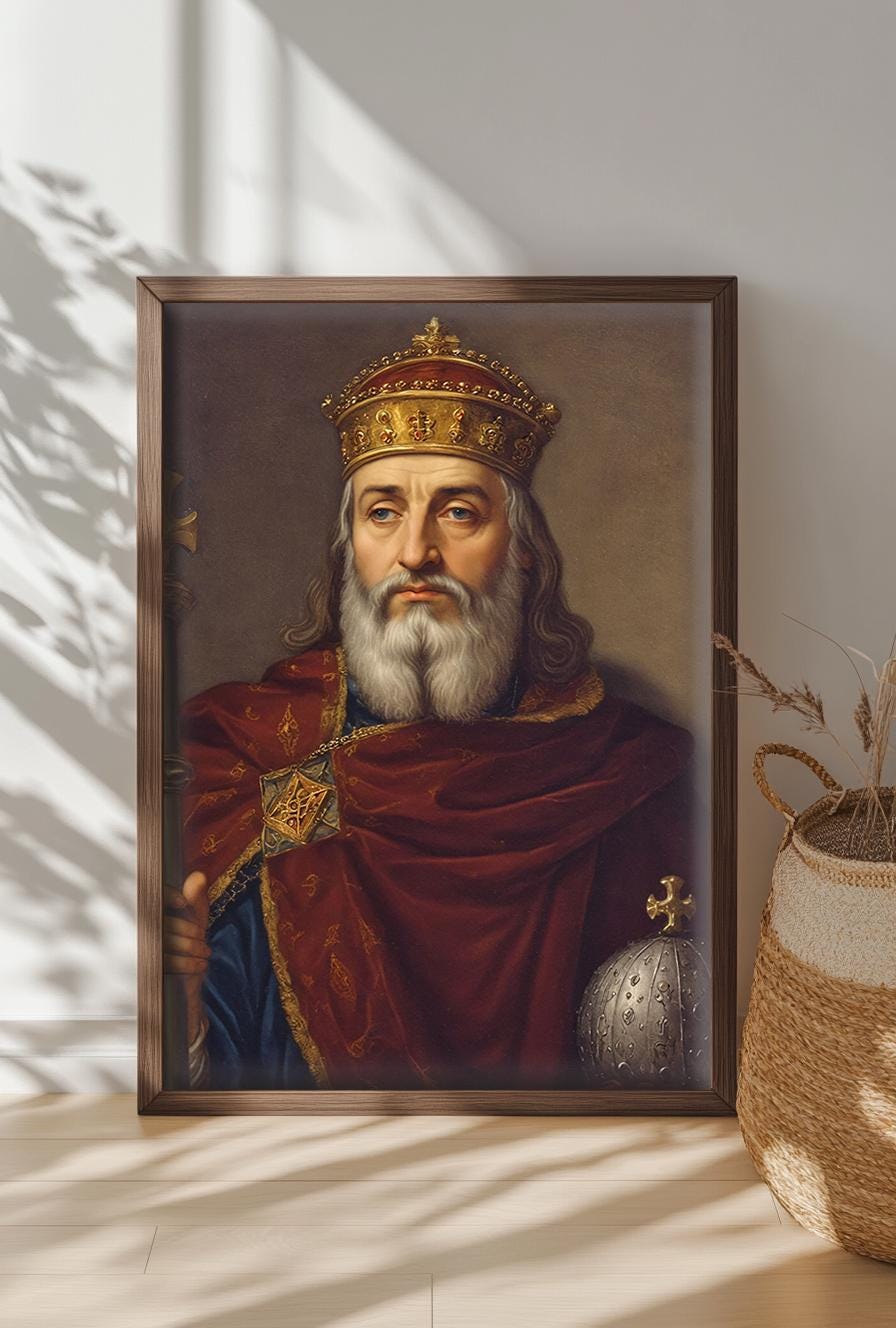 Blessed Emperor Charlemagne Art - Custom Digital Download Print, Historical Decor, Unique Gift for History Lovers & Art Enthusiasts