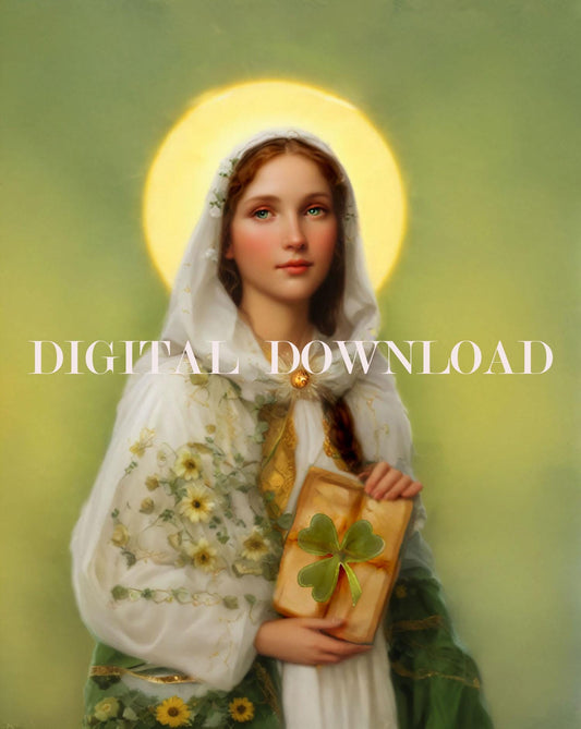 St Dymphna Digital Download | Religious Art Print | Christian Home Decor & Inspirational Wall Art