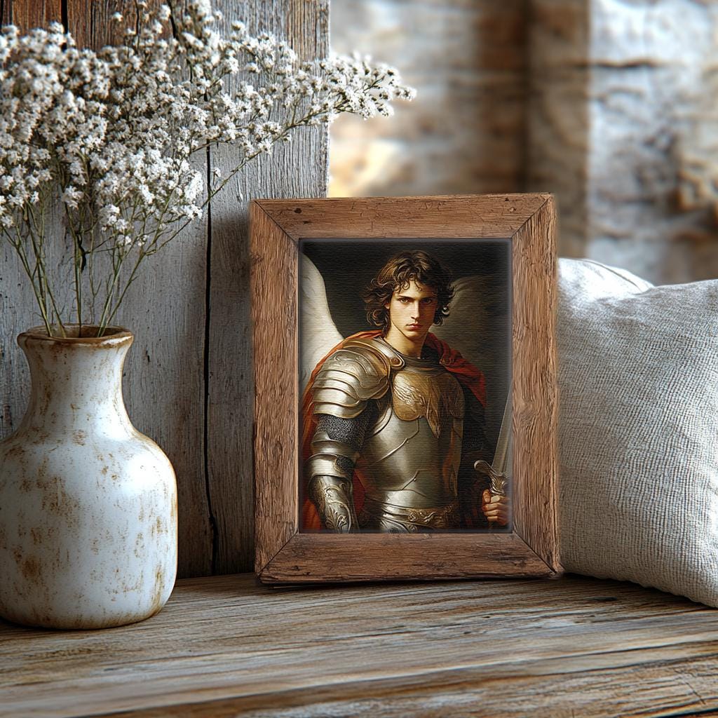 Saint Michael Archangel Digital Download | Religious Catholic Art Print | Christian Home Decor