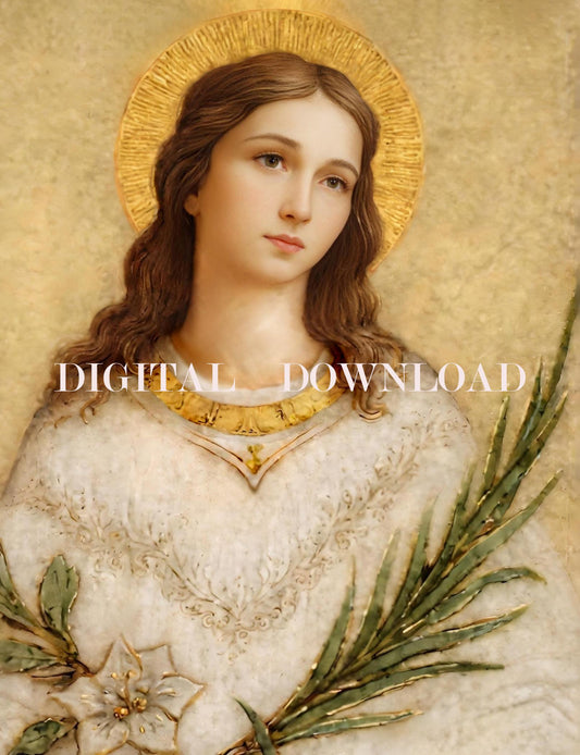 St Valerie of Limoges DIGITAL DOWNLOAD Religious Valeria of Limoges Art Print Catholic Art