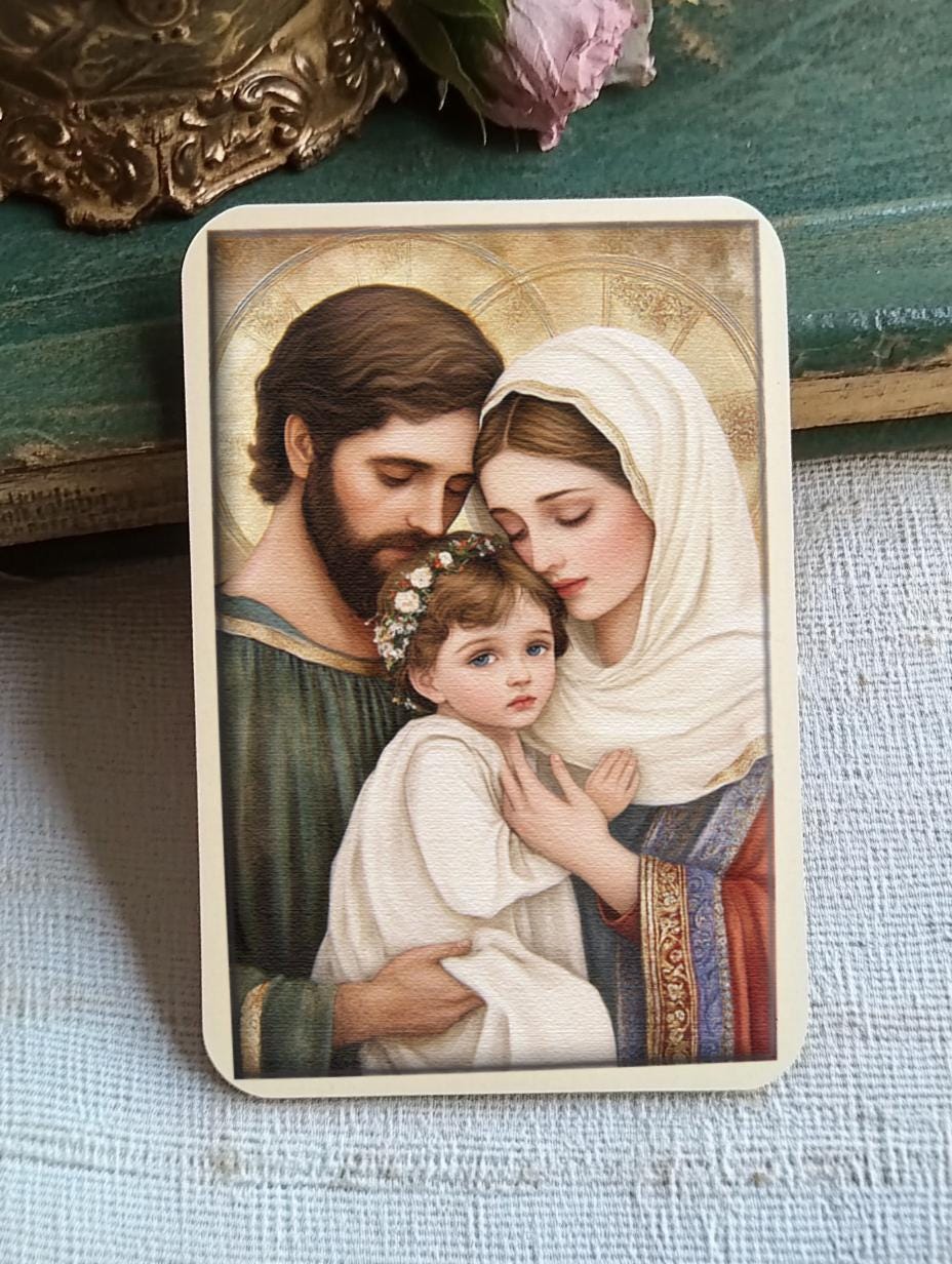 Holy Family Art Print - Digital Download, Religious Wall Decor, Christmas Artwork, Instant Download, Spiritual Home Decor