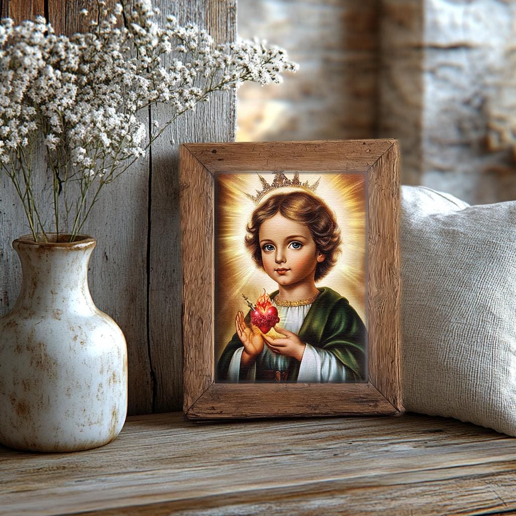 Child Christ Jesus Sacred Heart Print, Digital Download, Spiritual Decor, Faith-Based Wall Art for Home