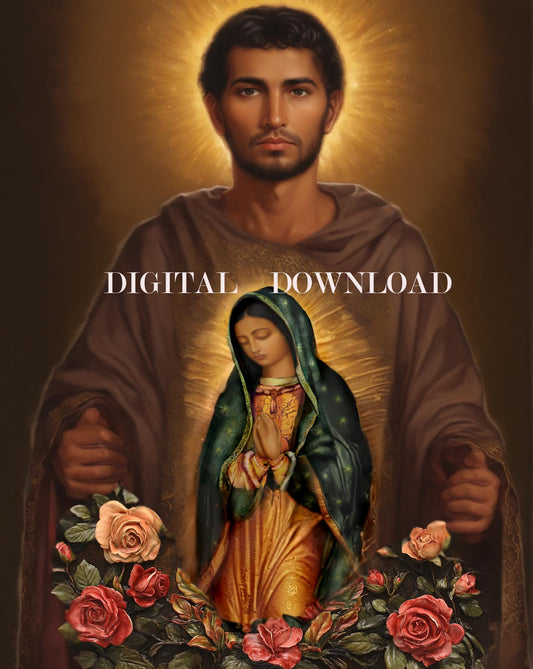 St Juan Diego Our Lady Guadalupe DIGITAL DOWNLOAD Catholic Art print Gift