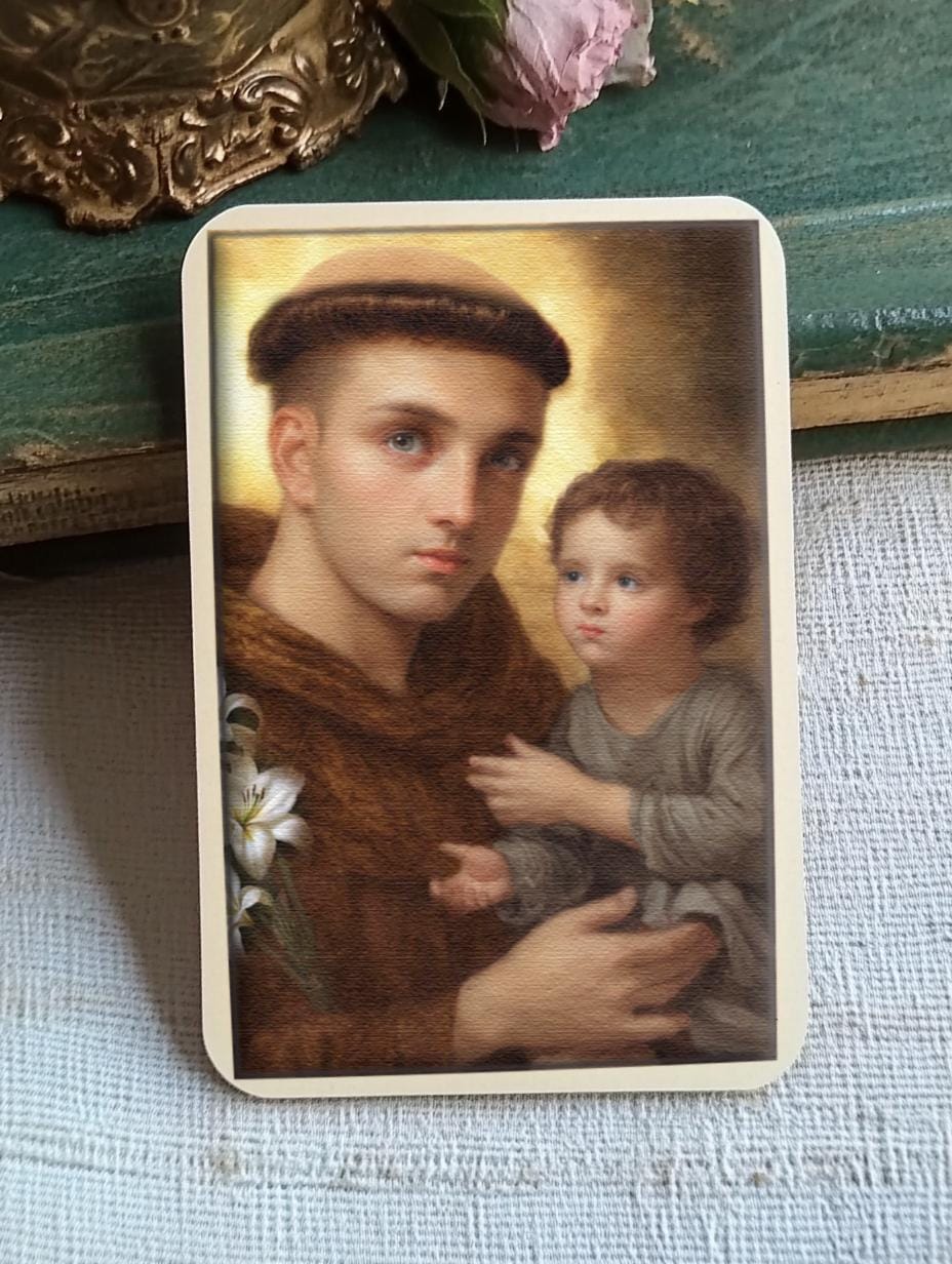 Saint Anthony with Baby Jesus Religious Art DIGITAL DOWNLOAD Custom Print