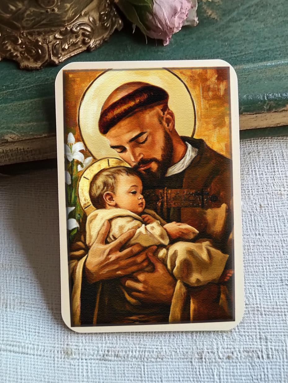 Saint Anthony of Padua with Baby Jesus Religious Art DIGITAL DOWNLOAD Catholic Print