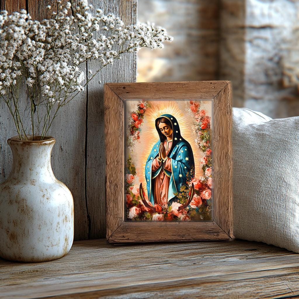 Our Lady of Guadalupe Religious Art Print | Blessed Virgin Mary | Digital Download