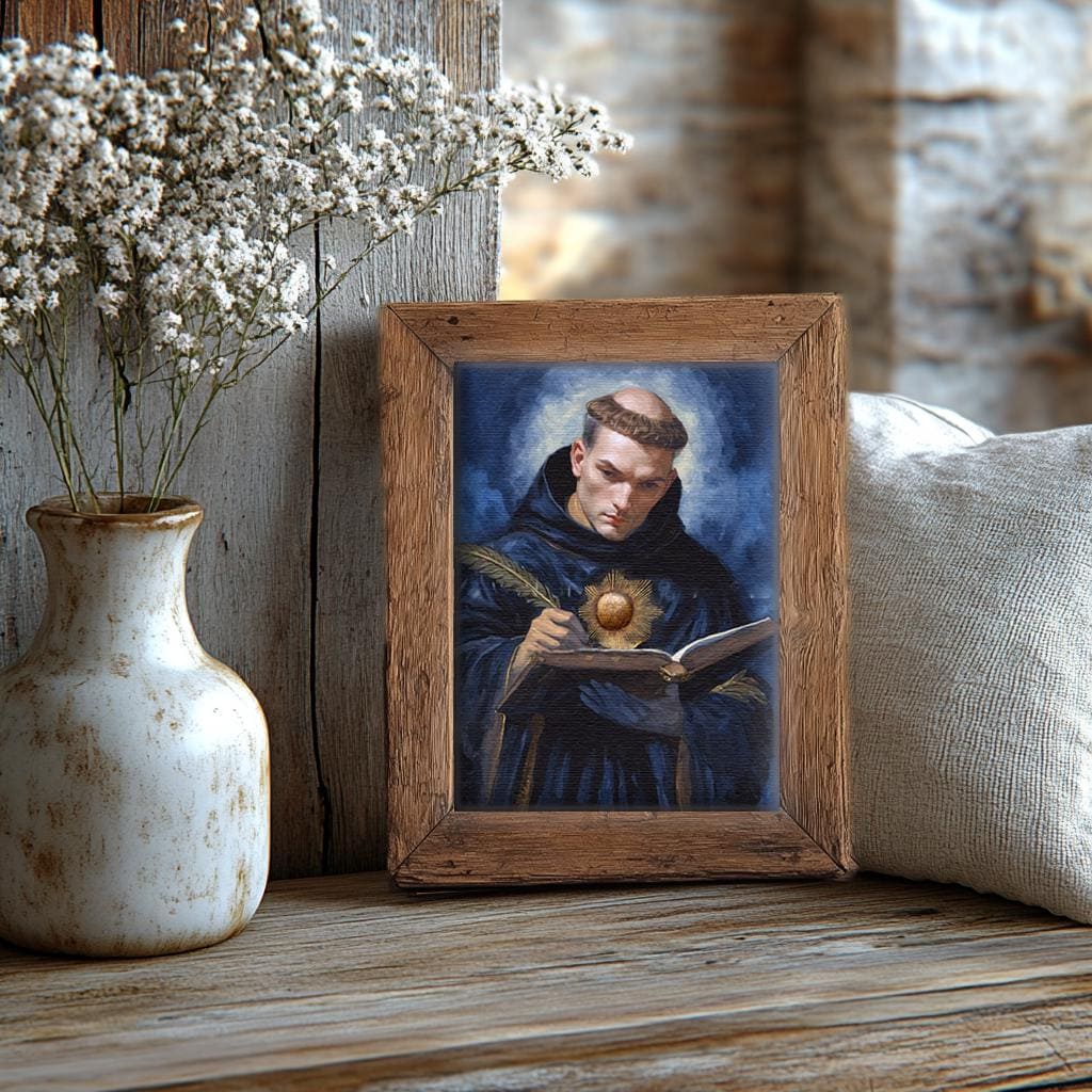 Saint Thomas Aquinas Oil Painting Style Religious Art | Theologian & Philosopher | Digital Download