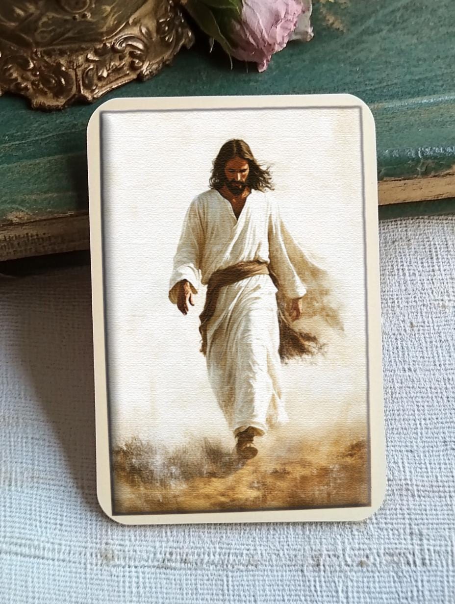 Jesus Walking Through the Desert Print | Religious Art Digital Download, Inspirational Decor, Faith Wall Art, Christian Gift