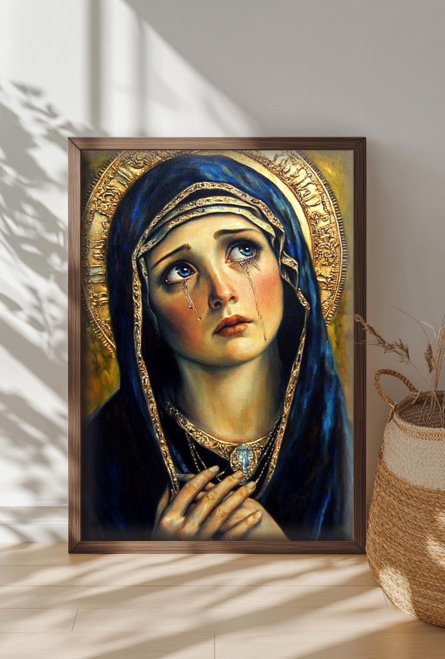 Our Lady of Sorrows Digital Download | Holy Mother Mary Religious Art Print Decor for Home & Gifts