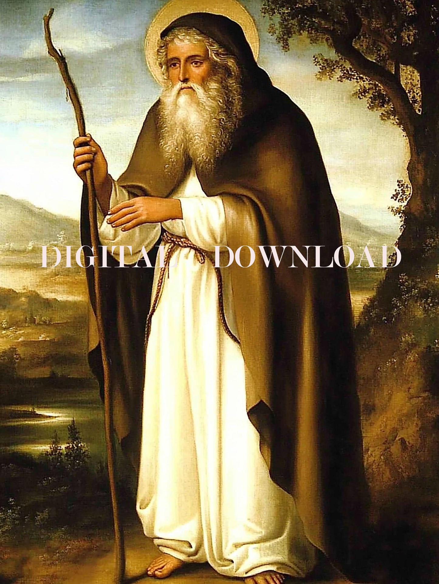 St. Anthony of the Desert DIGITAL DOWNLOAD - Catholic Religious Art Print Christian