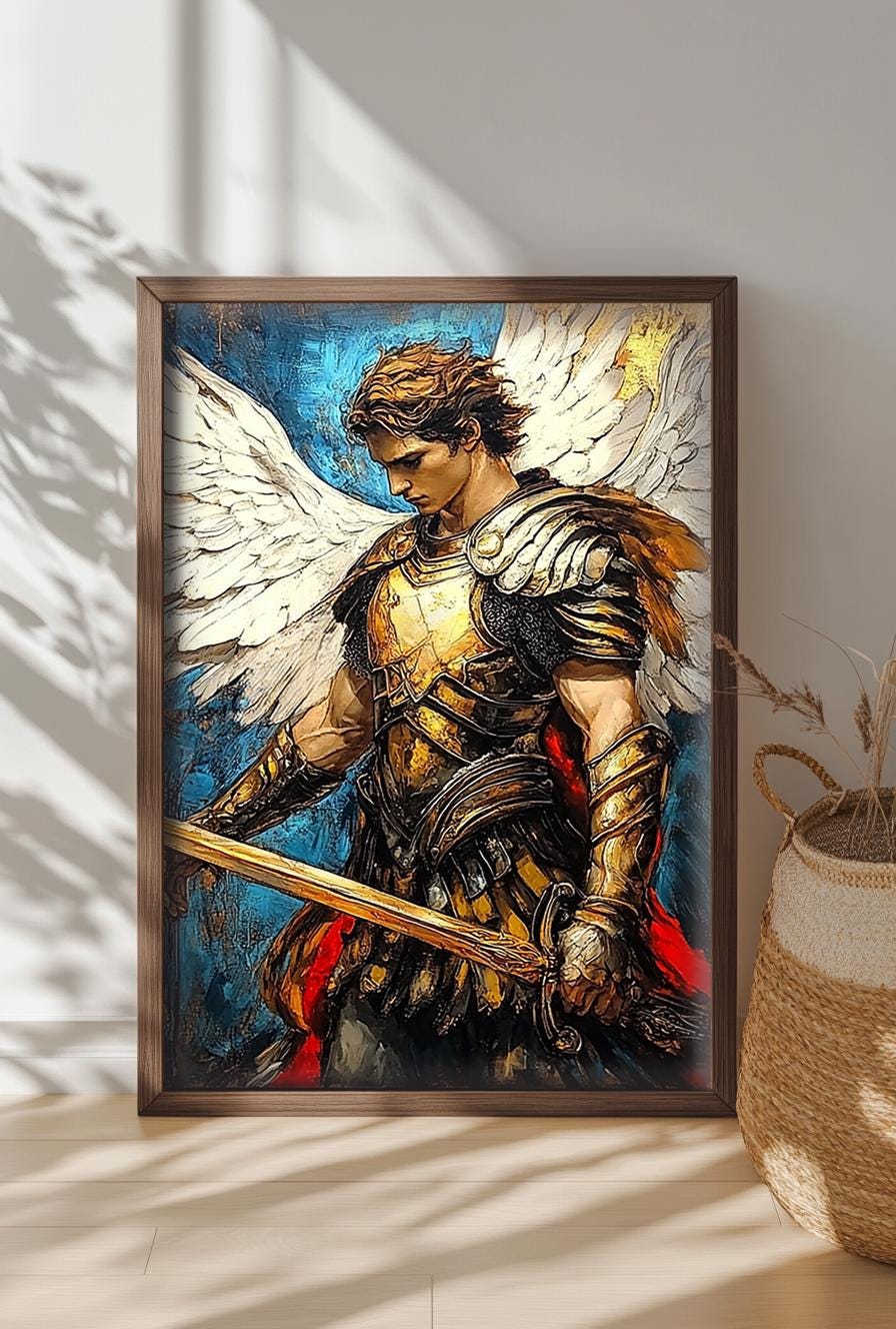 St Michael Archangel Print Art | Catholic Digital Download for Home Decor | Religious Wall Art, Inspirational Gift