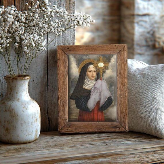 Saint Juliana of Liege Religious Art Print | Digital Download for Home Decor & Spiritual Inspiration