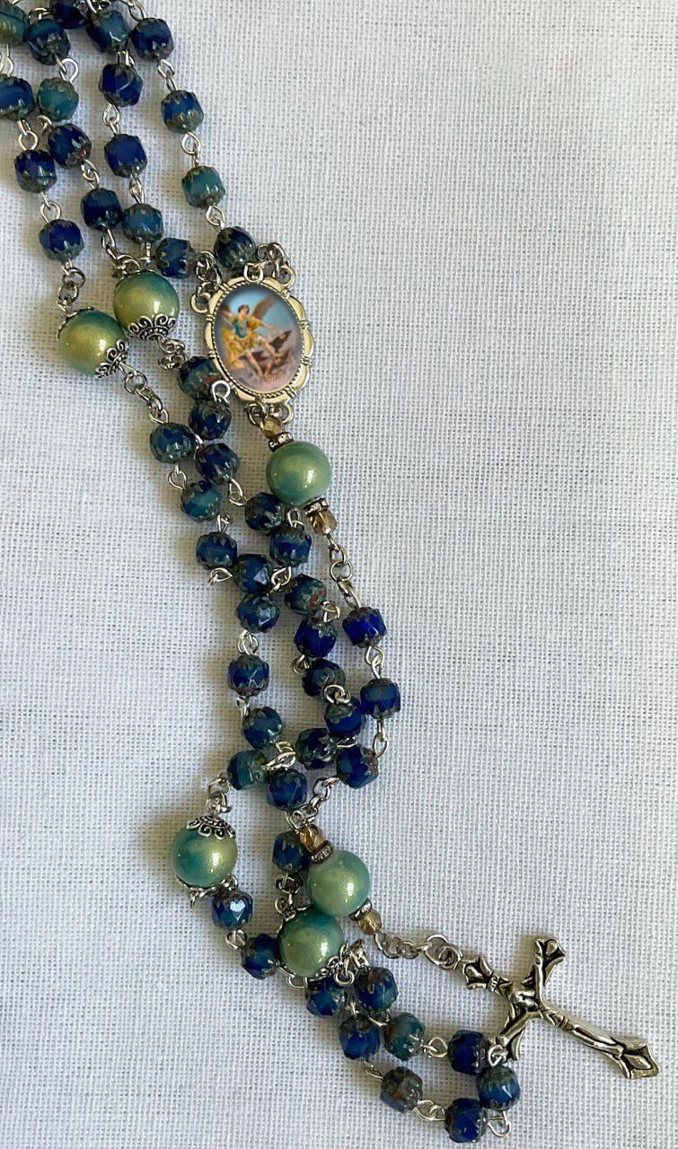 Protection Rosary - St. Michael the Archangel Prayer Beads for Spiritual Guidance & Defense, Handmade Catholic Gift, Unique Rosaries