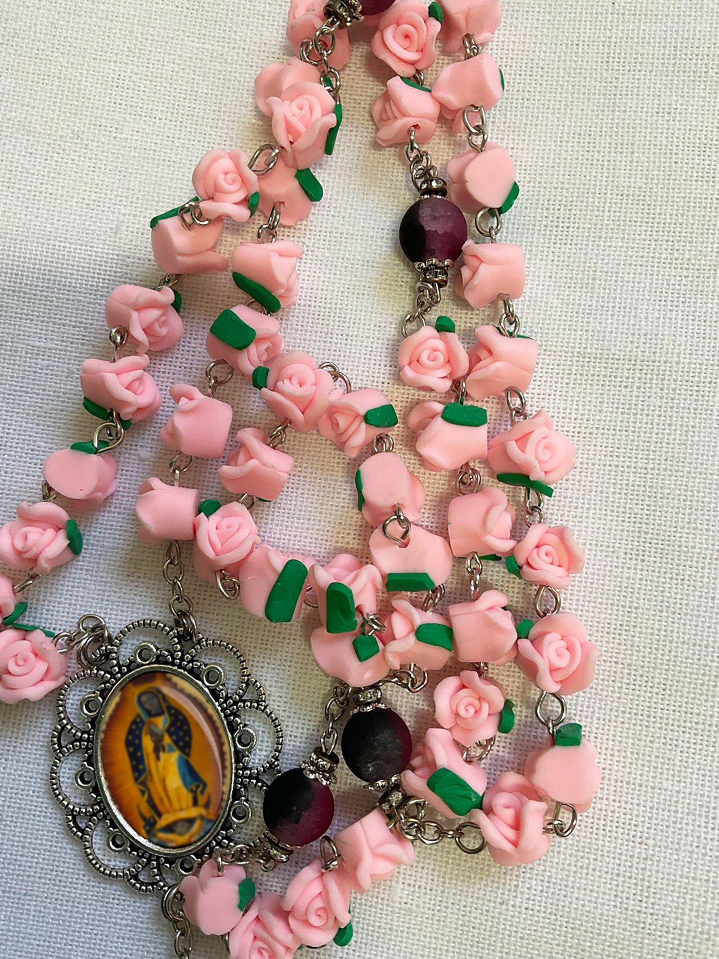 Our Lady of Guadalupe Rosary Full of Roses | Catholic Virgin Mary Prayer Beads for Devotion